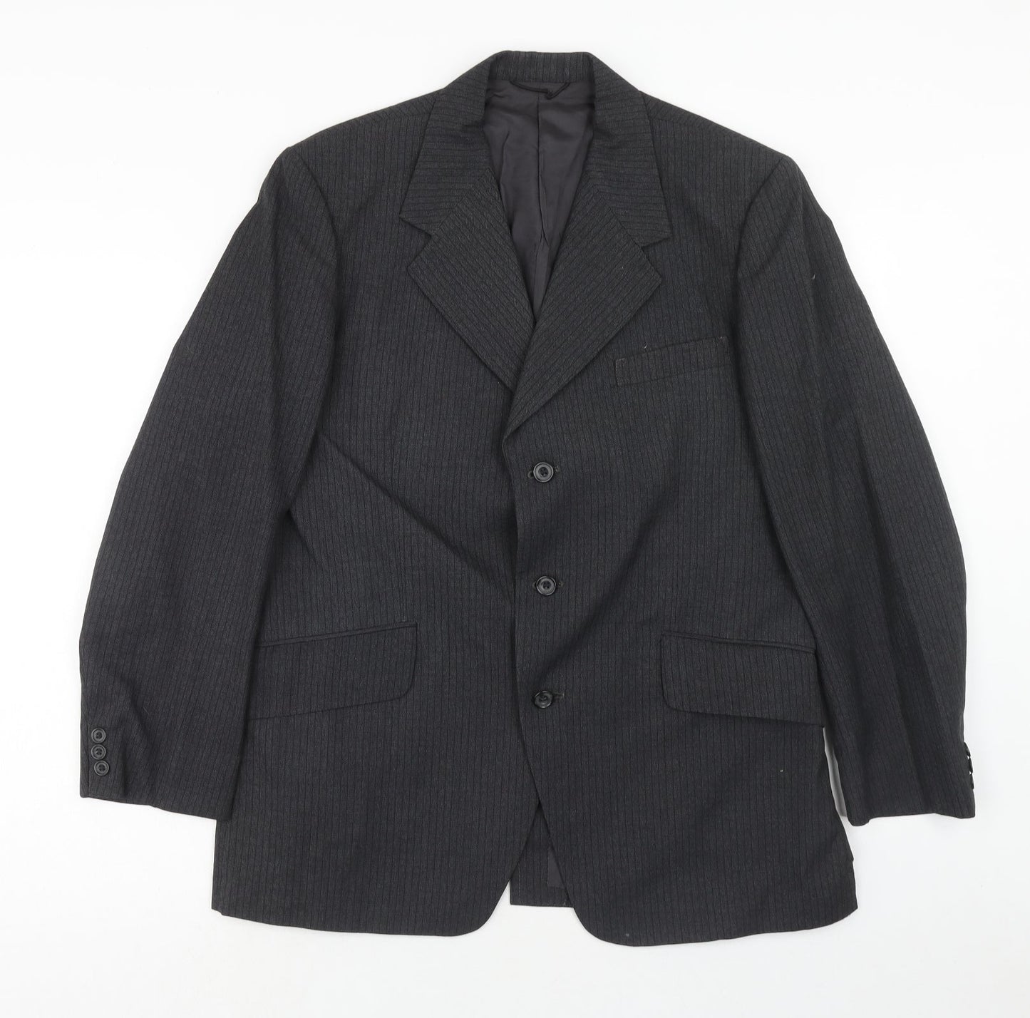 Maitland Mens Grey Striped Wool Jacket Suit Jacket Size 42 Regular