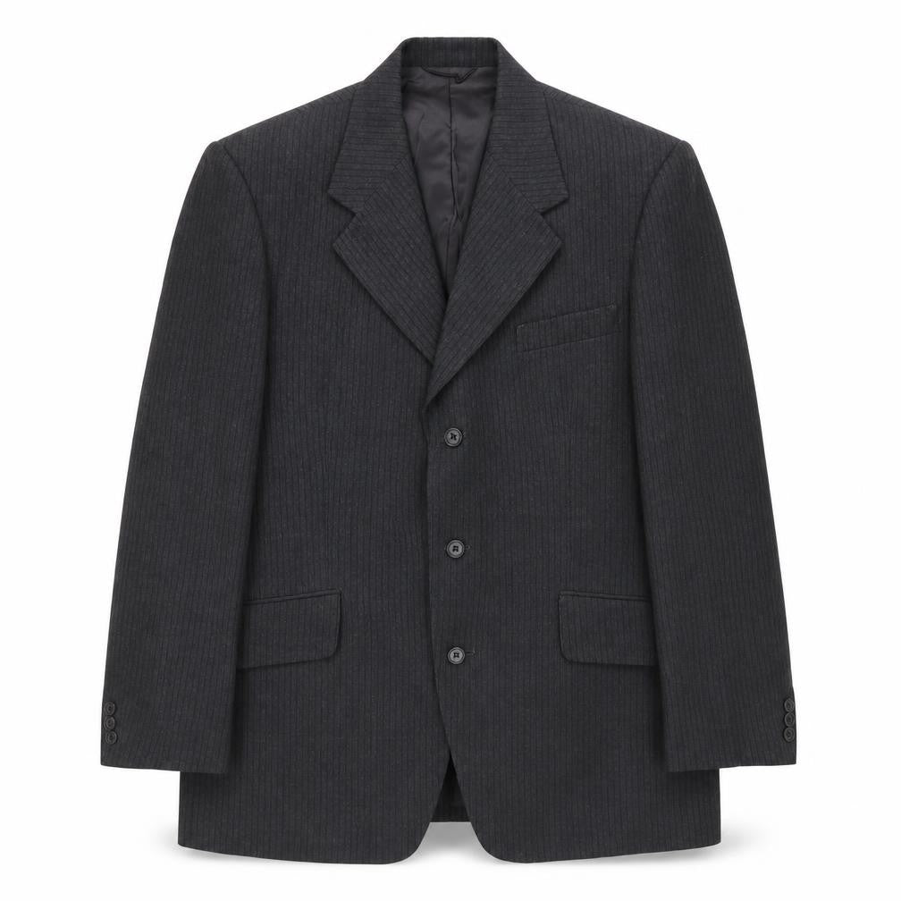 Maitland Mens Grey Striped Wool Jacket Suit Jacket Size 42 Regular