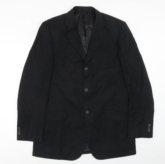 Milan Mens Black Polyester Jacket Suit Jacket Size 40 Regular
