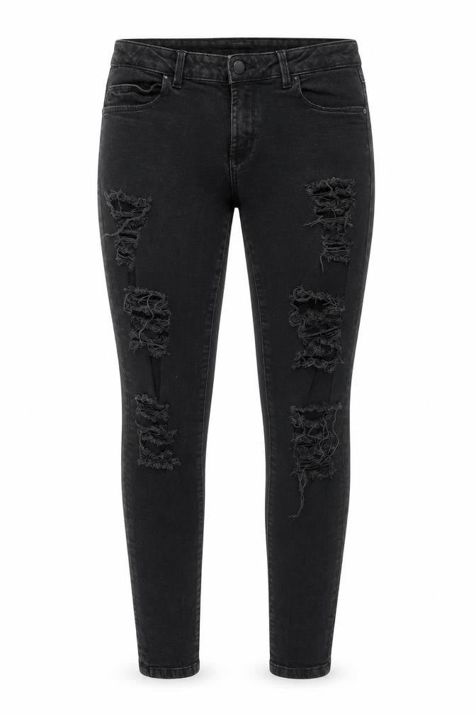 Denim & Co. Womens Black Cotton Skinny Jeans Size 10 Regular Zip