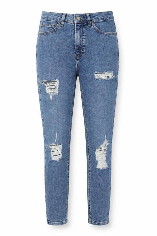 Topshop Womens Blue Cotton Skinny Jeans Size 26 in L32 in Regular Zip