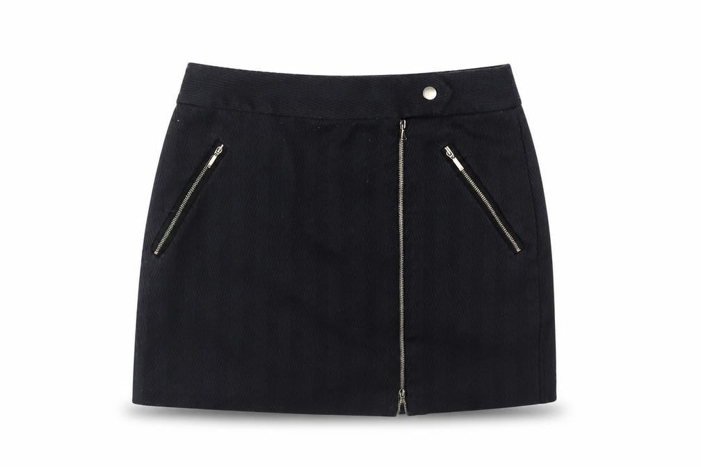 NEXT Womens Blue Polyester Mini Skirt Size 8 Button