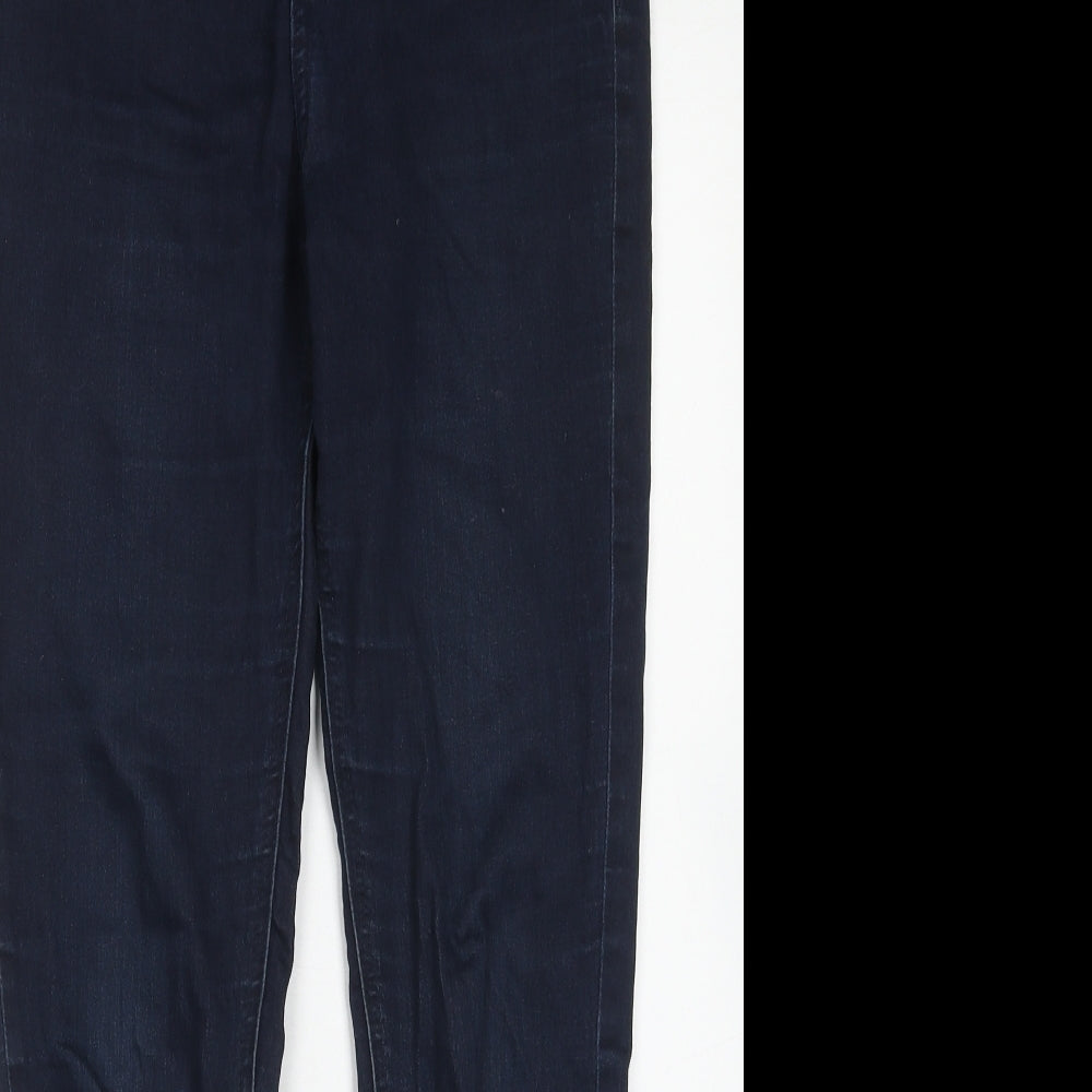 Marks and Spencer Womens Blue Cotton Skinny Jeans Size 12 Extra-Slim Zip