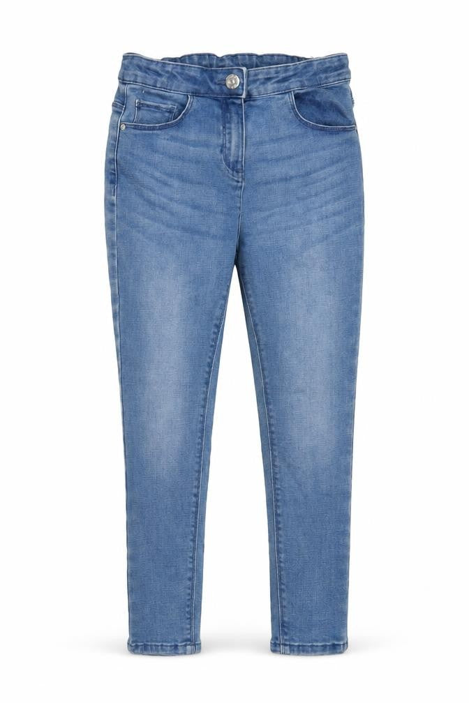 Matalan Girls Blue Cotton Skinny Jeans Size 9 Years Regular Zip