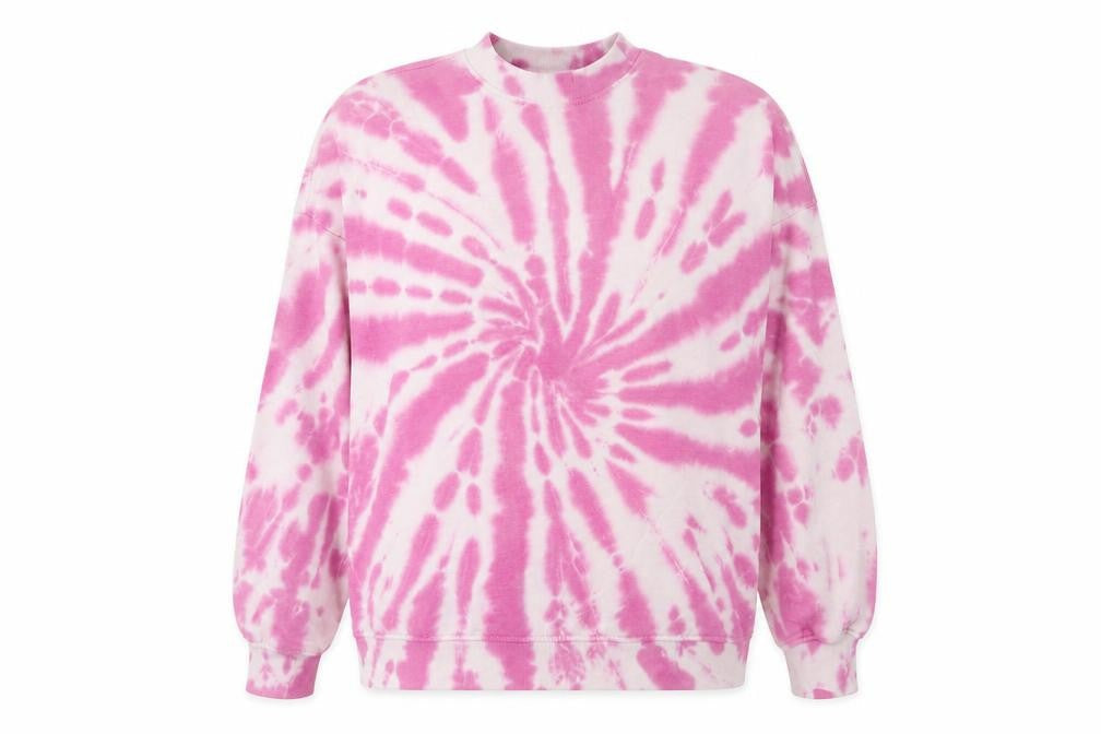 H&M Womens Pink Geometric Cotton Pullover Sweatshirt Size XS Pullover - Tie Dye Pattern