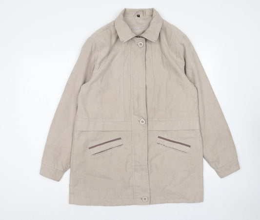 Finesse Womens Beige Jacket Size 12 Zip
