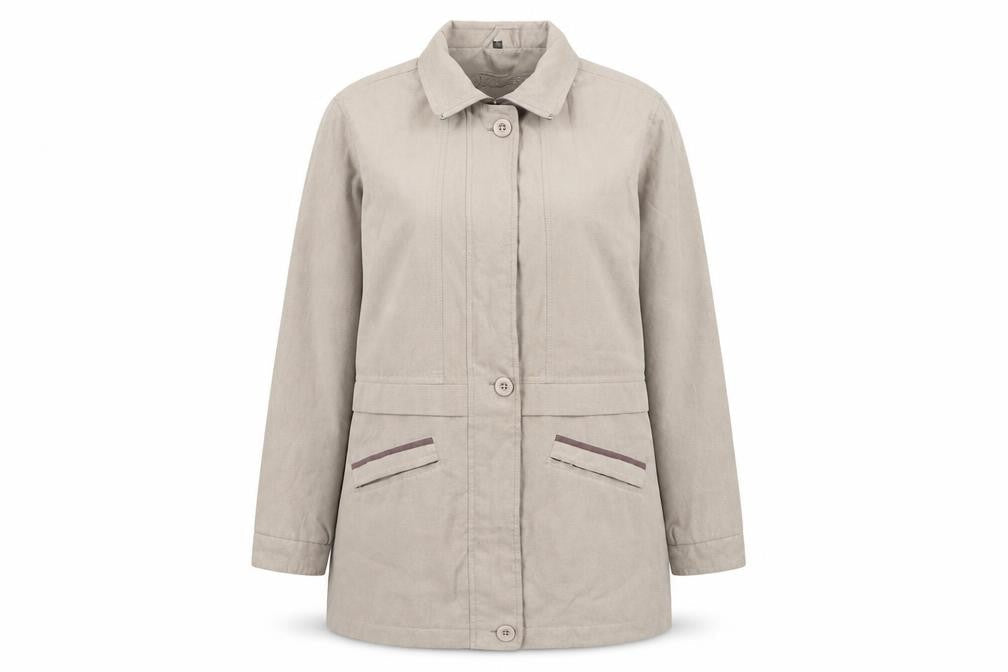 Finesse Womens Beige Jacket Size 12 Zip