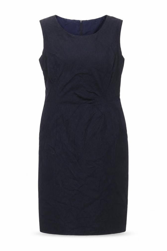 Debenhams Womens Blue Viscose Shift Size 8 Boat Neck Zip