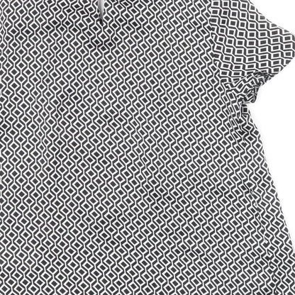 Debenhams Womens Black Geometric Polyester Basic Blouse Size 8 Scoop Neck