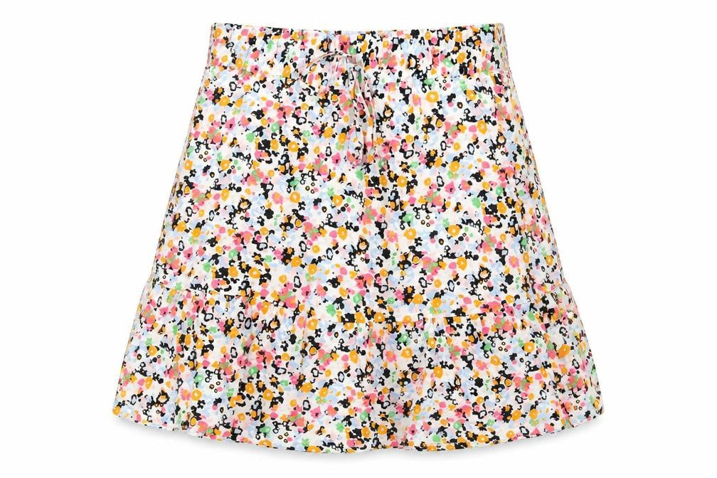 Marks & Spencer Womens Multicoloured Geometric Cotton Flare Skirt Size 8 Drawstring