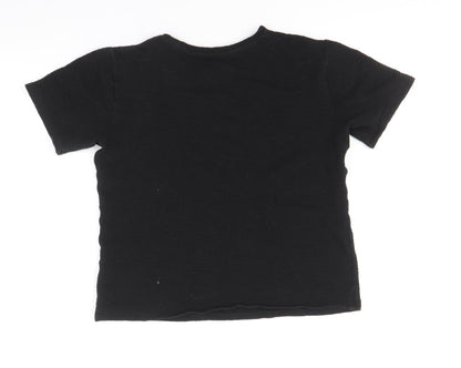 Preworn Womens Black Polyester Basic Blouse Size L Round Neck