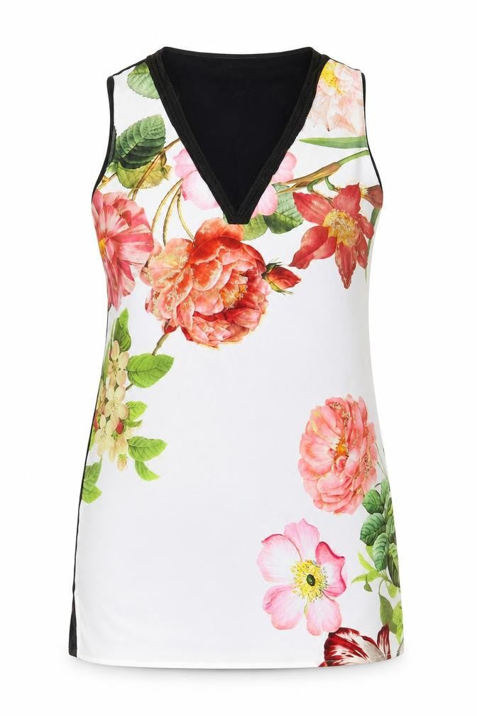 Per Una Womens Multicoloured Floral Polyester Basic Tank Size 8 V-Neck - Flower Detail