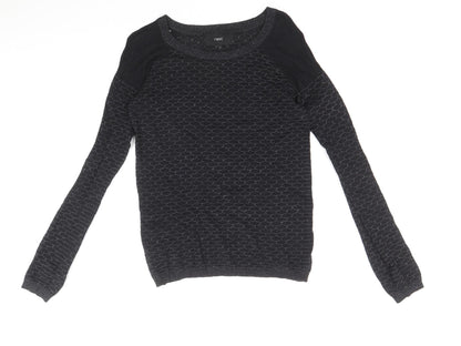 Next Womens Black Round Neck Cotton Pullover Jumper Size 6