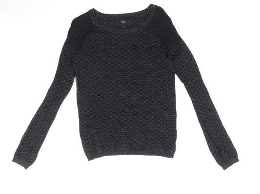 NEXT Womens Black Round Neck Cotton Pullover Jumper Size 6