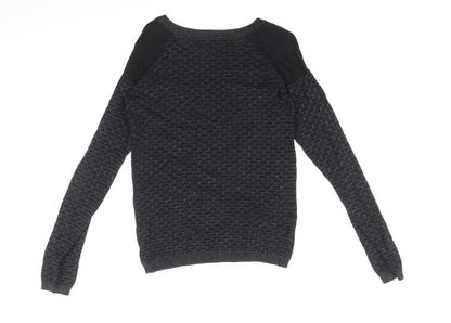 Next Womens Black Round Neck Cotton Pullover Jumper Size 6