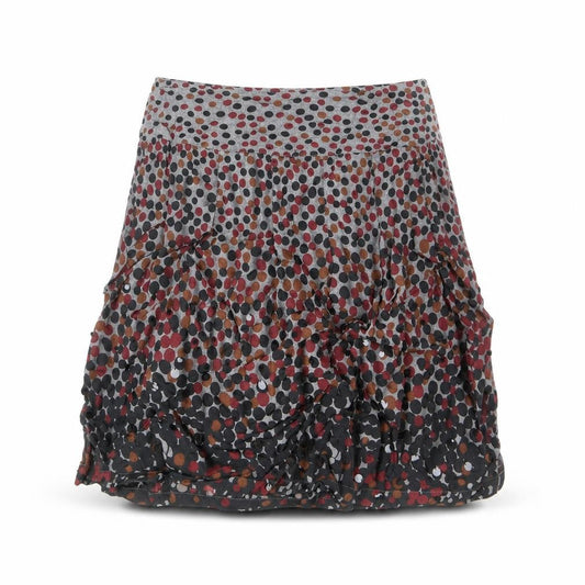 Per Una Womens Grey Polka Dot Cotton Swing Skirt Size 10 Zip