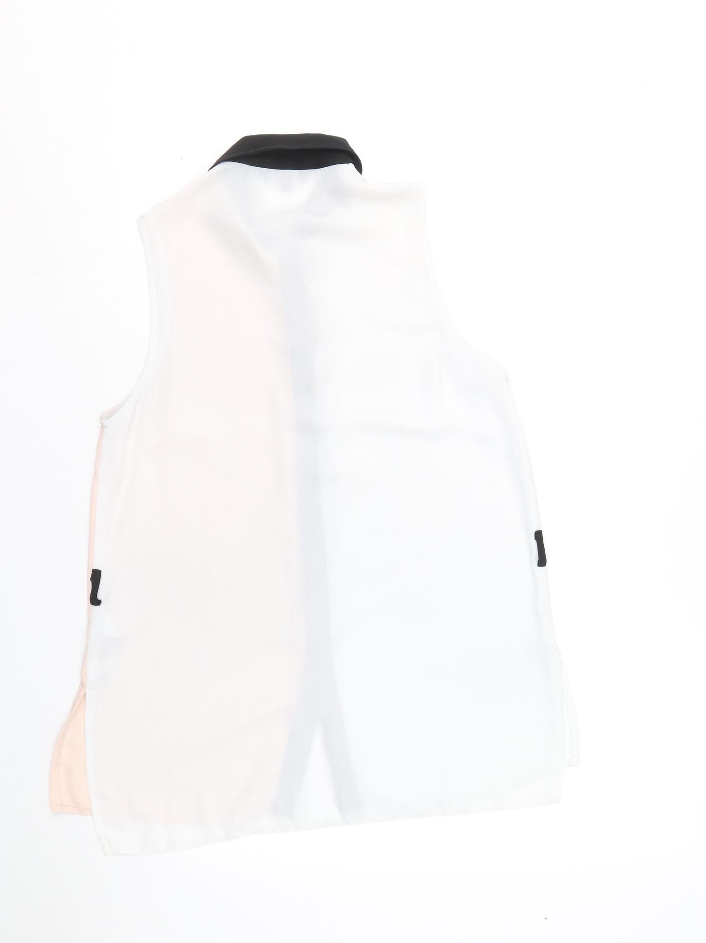 New Look Womens White Polyester Tunic Button-Up Size 10 Collared