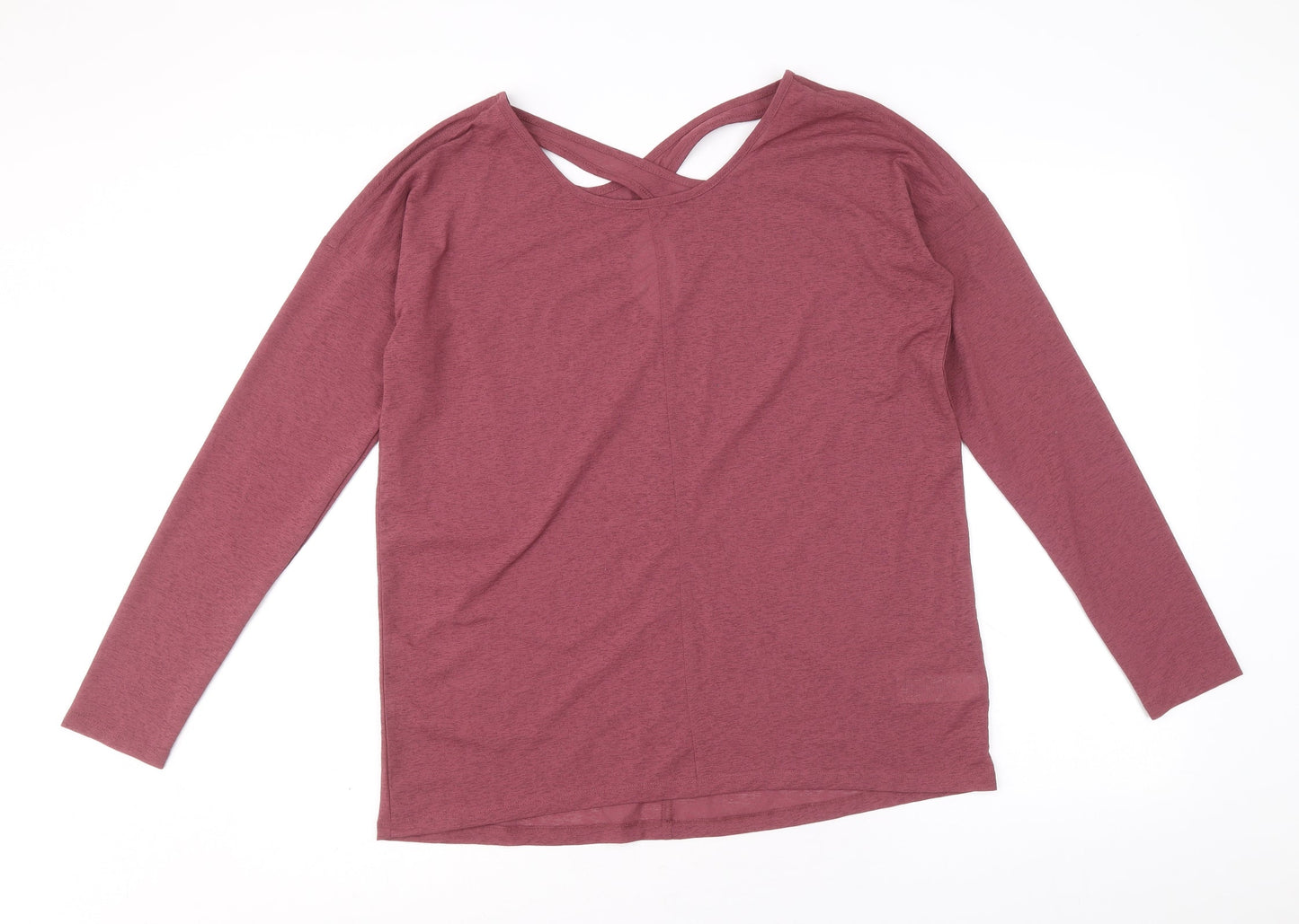 NEXT Womens Purple Polyester Basic Blouse Size 12 Scoop Neck - Cross Back Cut Out Detail