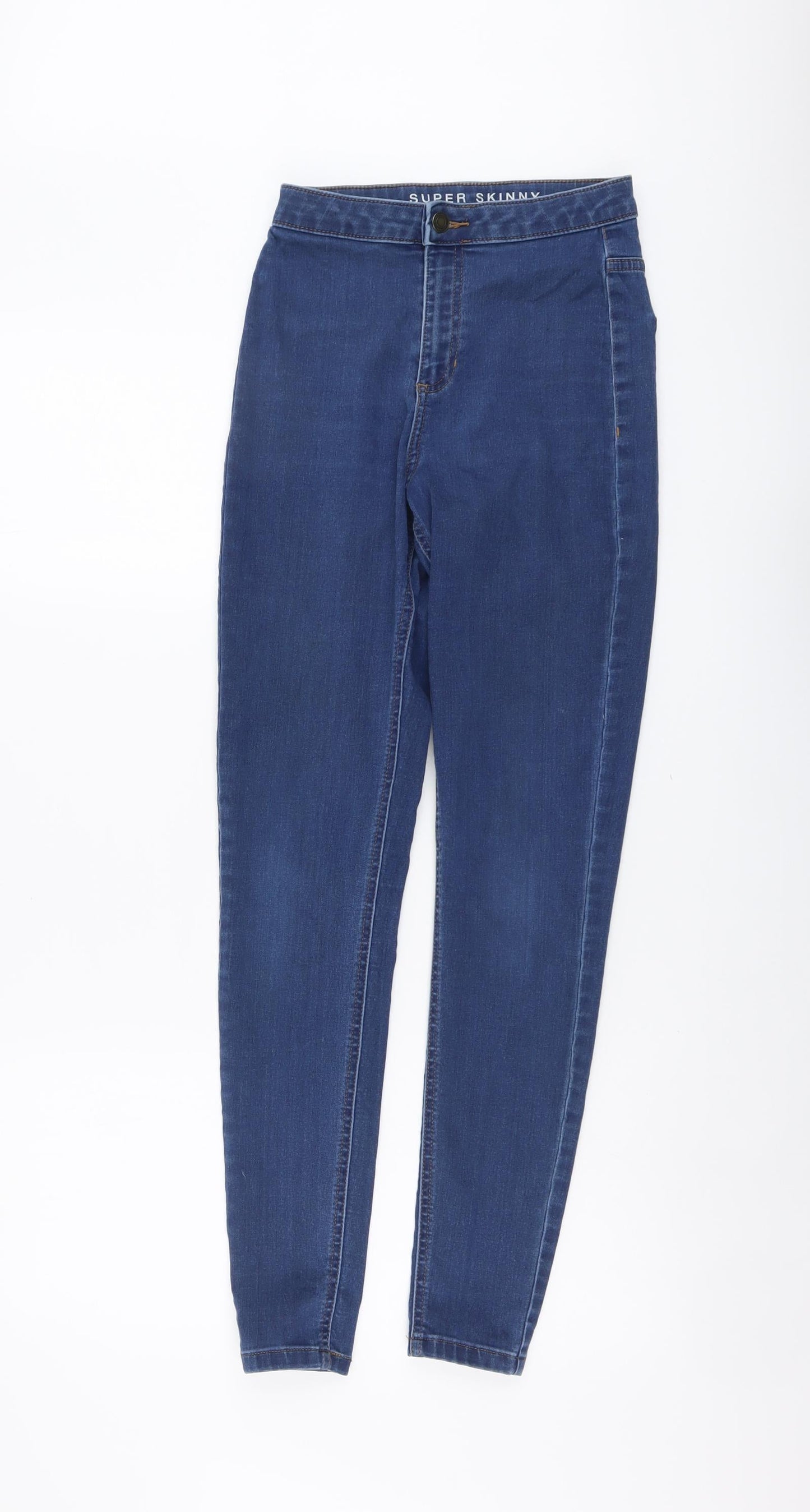 Marks and Spencer Womens Blue Cotton Jegging Jeans Size 8 L28 in Regular Button