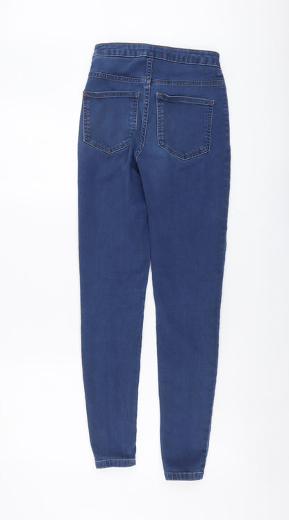 Marks & Spencer Womens Blue Cotton Jegging Jeans Size 8 L28 in Regular Button