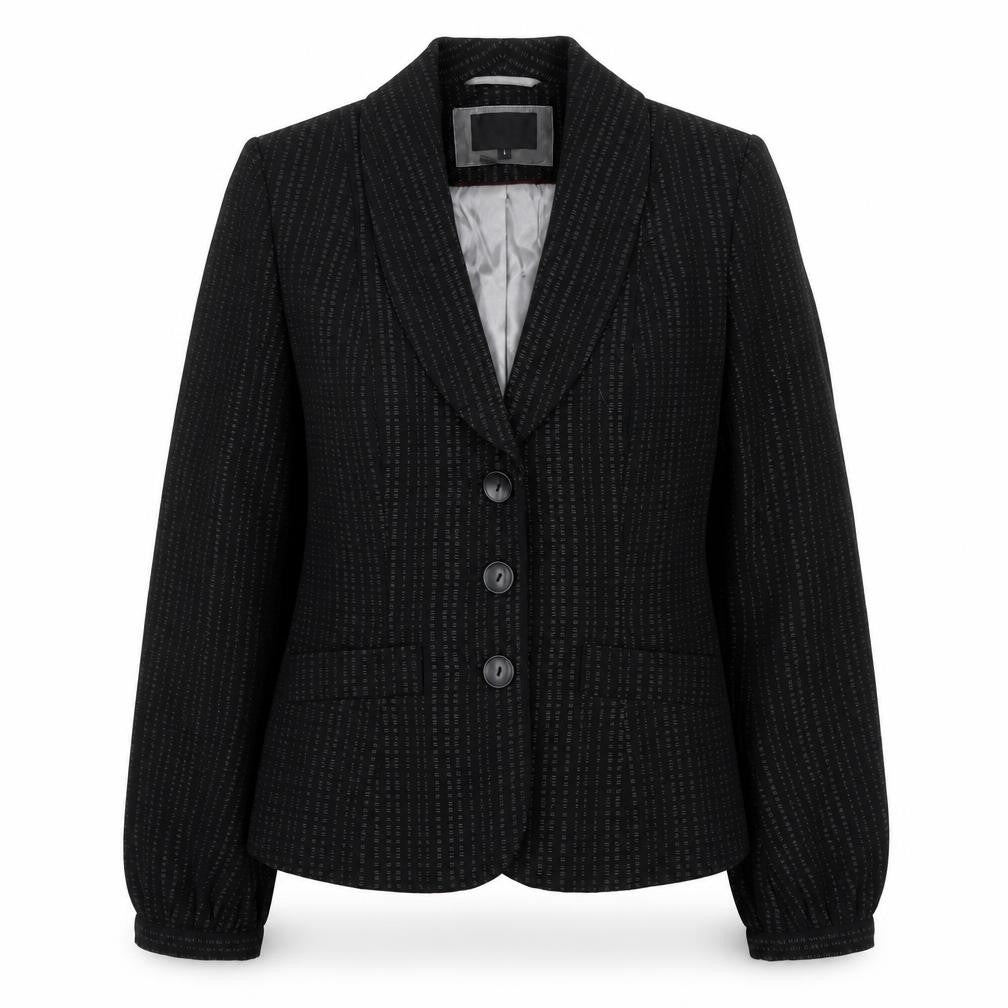 NEXT Womens Black Geometric Polyester Jacket Blazer Size 8