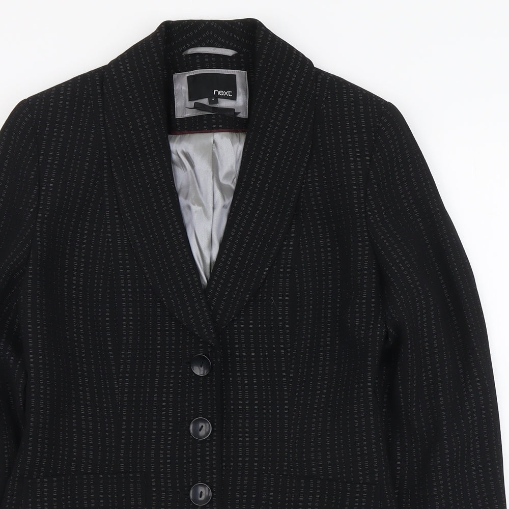 NEXT Womens Black Geometric Polyester Jacket Blazer Size 8