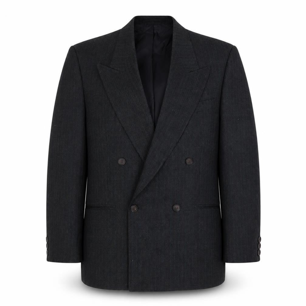 Marks & Spencer Mens Grey Striped Polyester Jacket Suit Jacket Size L Regular