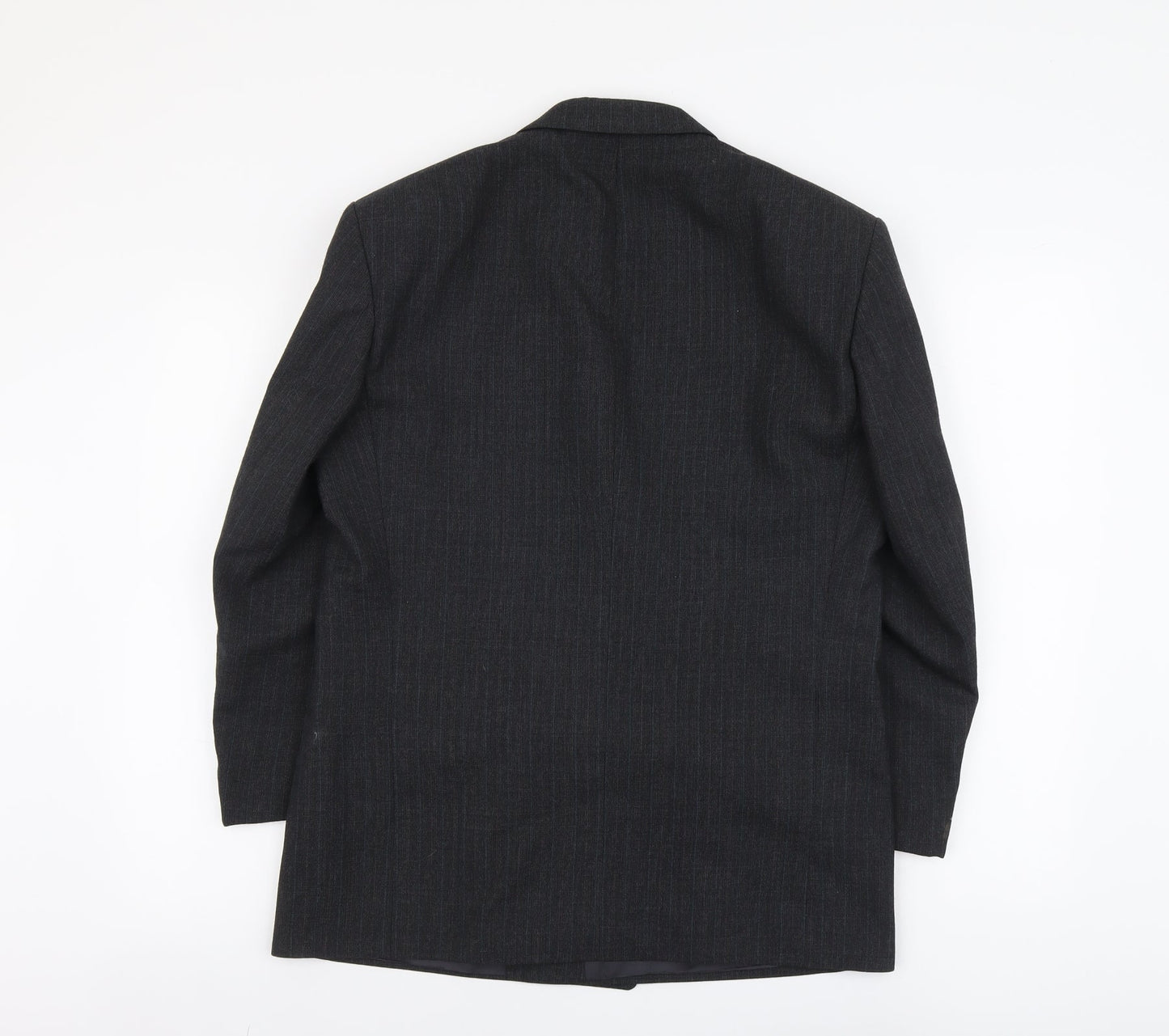 Marks and Spencer Mens Grey Striped Polyester Jacket Suit Jacket Size L Regular