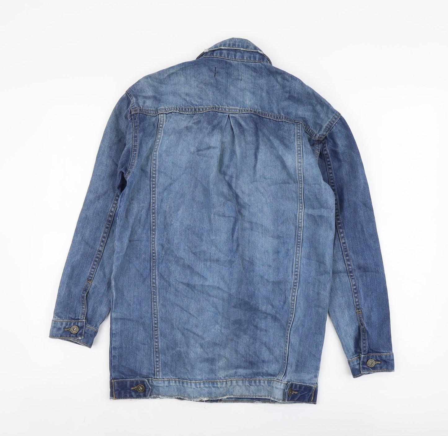 Denim Club Womens Blue Jacket Size 8 Button - Distressed