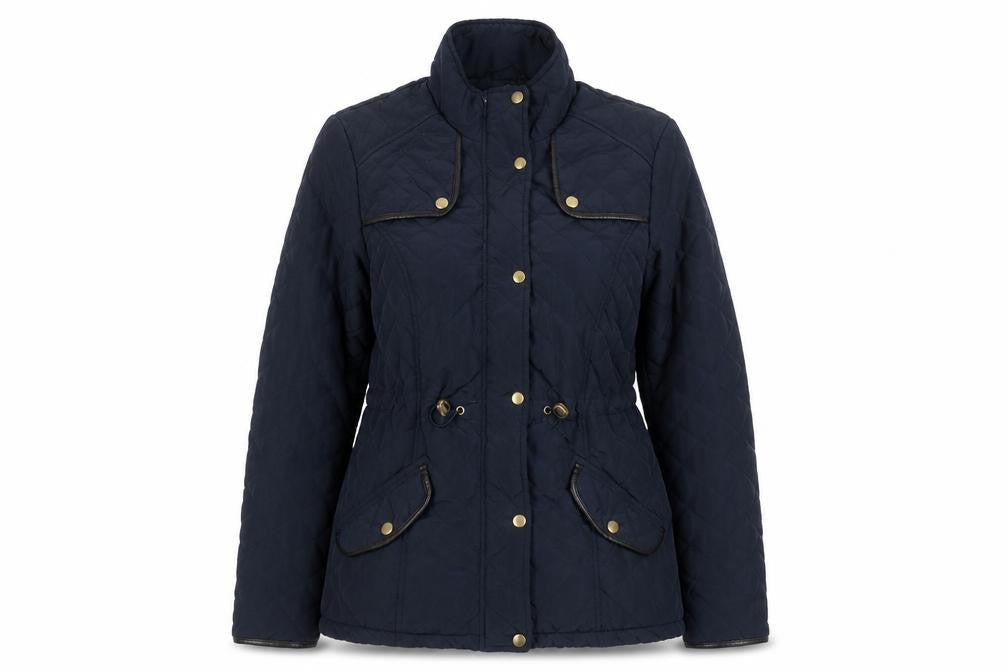 Atmosphere Womens Blue Quilted Jacket Size 10 Zip