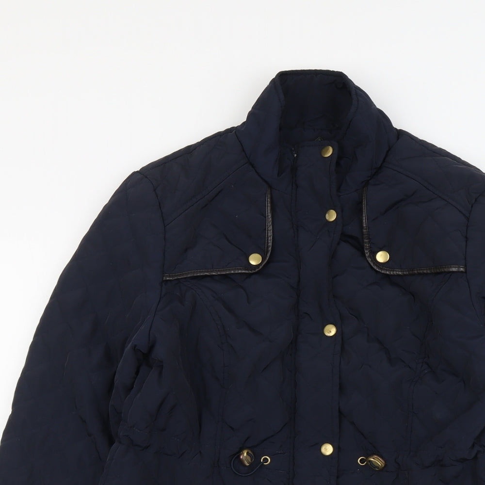Atmosphere Womens Blue Quilted Jacket Size 10 Zip