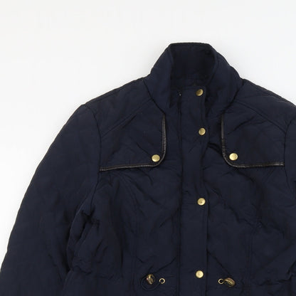 Atmosphere Womens Blue Quilted Jacket Size 10 Zip