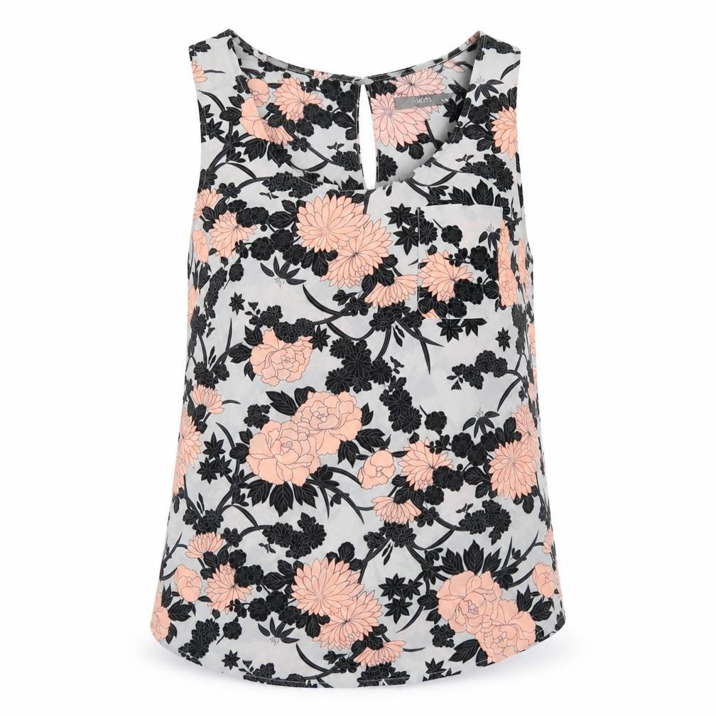 Oasis Womens Multicoloured Geometric Polyester Basic Tank Size 10 Scoop Neck