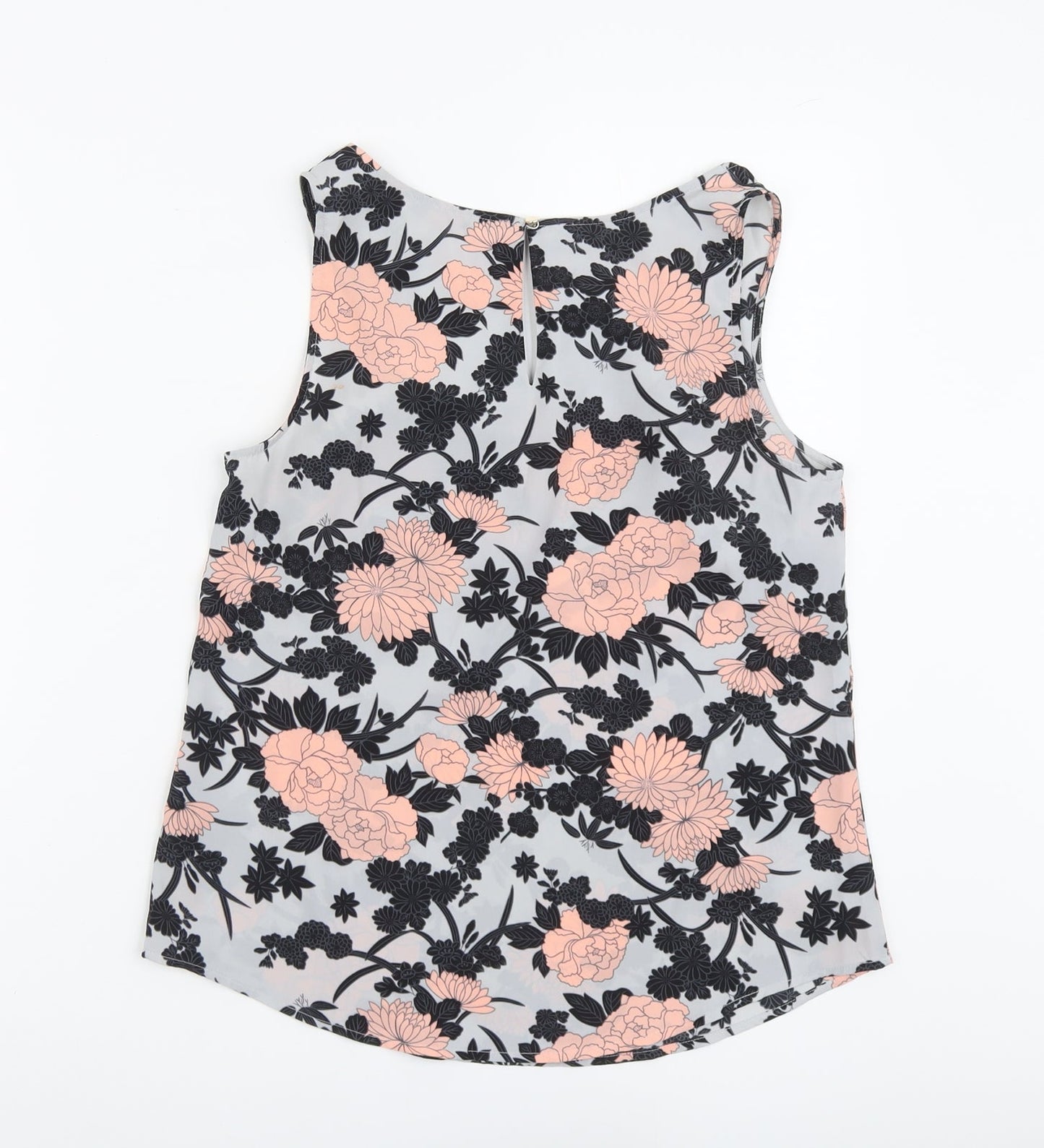 Oasis Womens Multicoloured Geometric Polyester Basic Tank Size 10 Scoop Neck