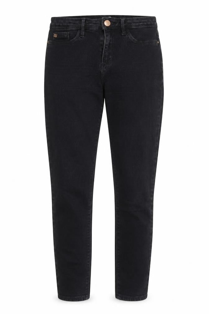 River Island Womens Black Cotton Straight Jeans Size 8 Regular Zip
