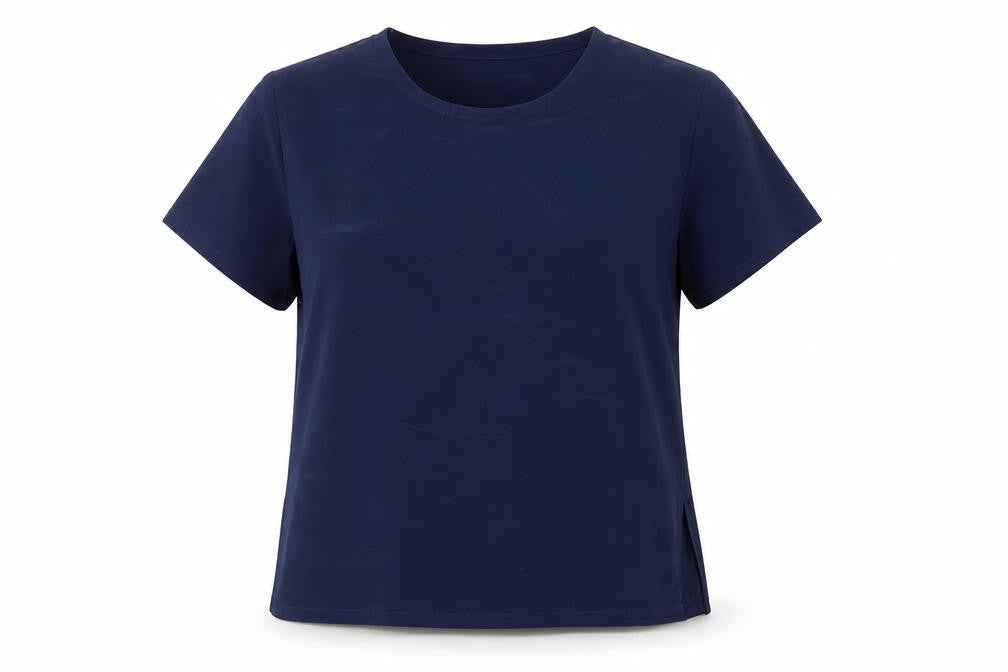 C&A Womens Blue Polyester Basic T-Shirt Size 10 Round Neck