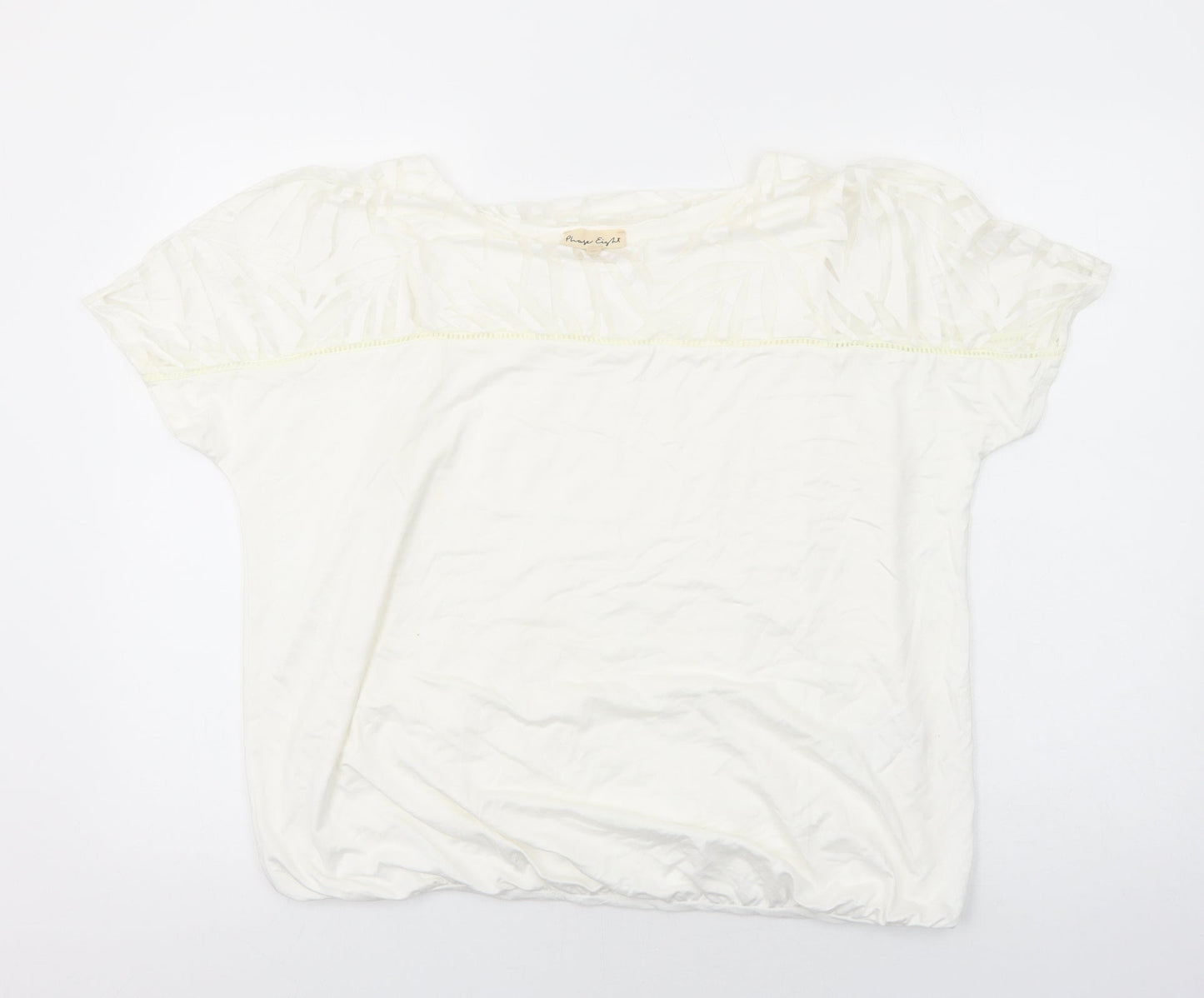 Phase Eight Womens White Viscose Basic Blouse Size 14 Round Neck
