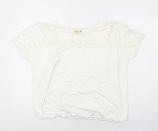 Phase Eight Womens White Viscose Basic Blouse Size 14 Round Neck