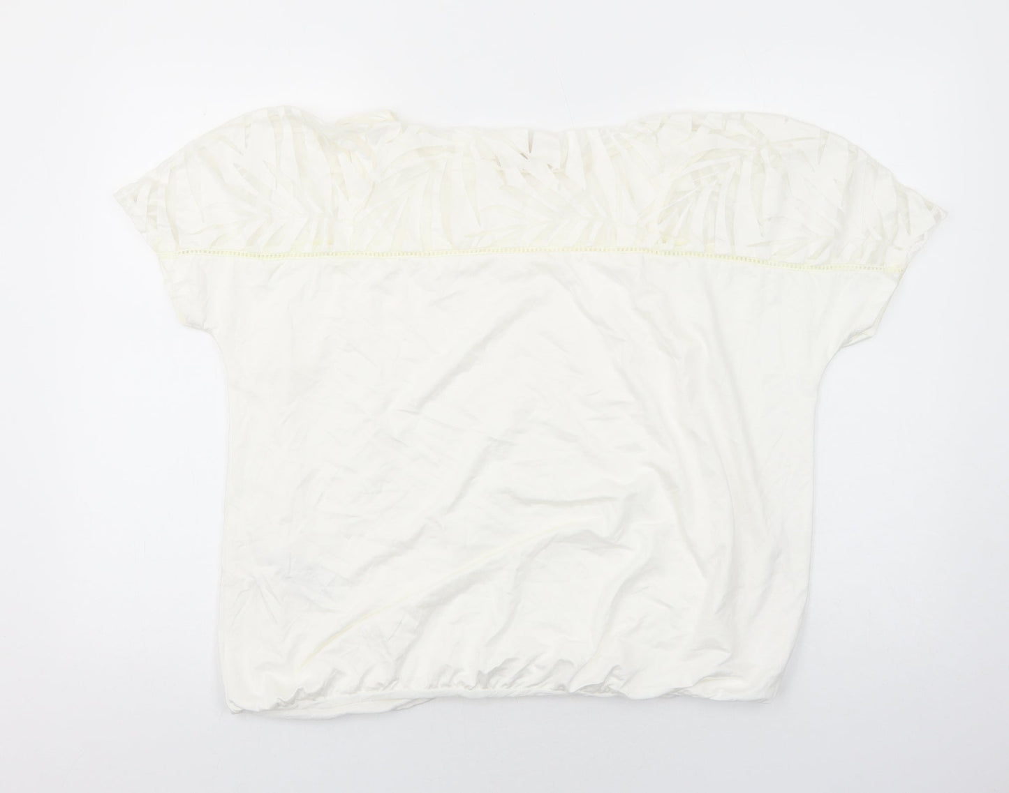 Phase Eight Womens White Viscose Basic Blouse Size 14 Round Neck