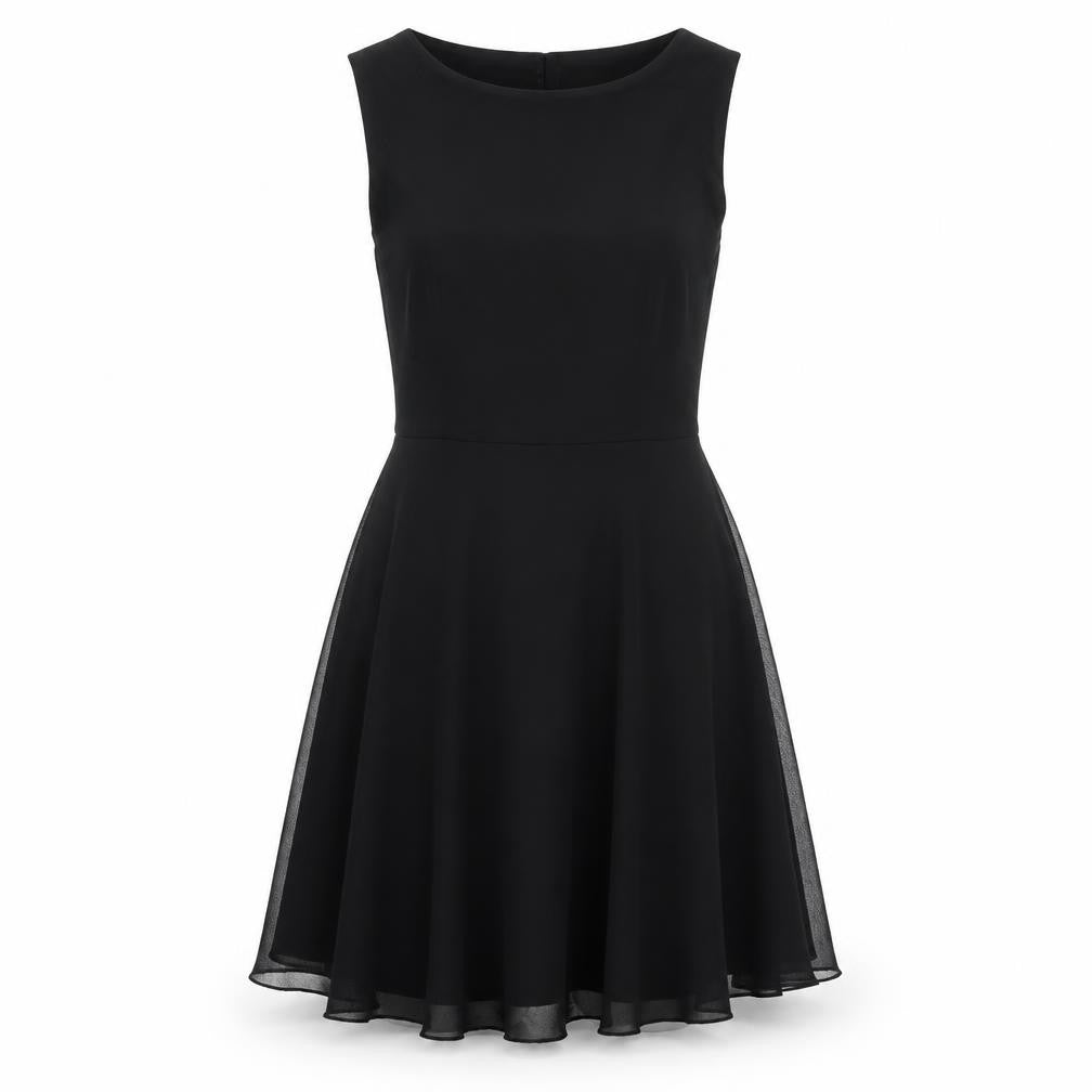 AX Paris Womens Black Polyester Fit & Flare Size 10 Round Neck Zip