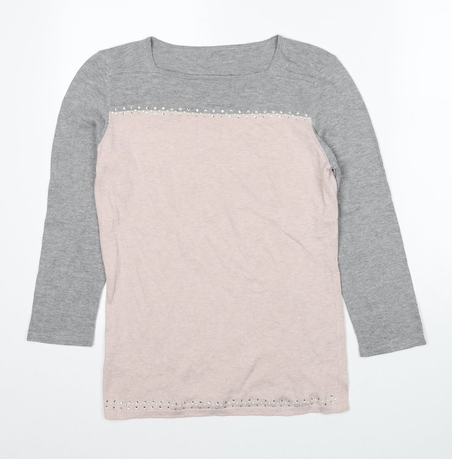 NEXT Womens Pink Boat Neck Cotton Pullover Jumper Size 10