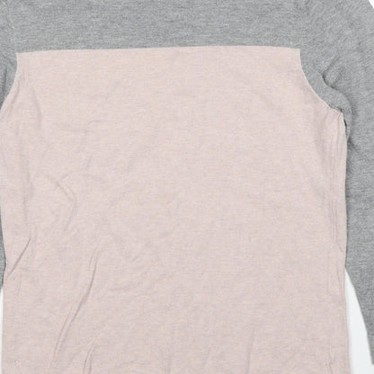 Next Womens Pink Boat Neck Cotton Pullover Jumper Size 10