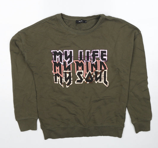 Collins Womens Green Cotton Pullover Sweatshirt Size S Pullover - My Life, My Mind, My Soul