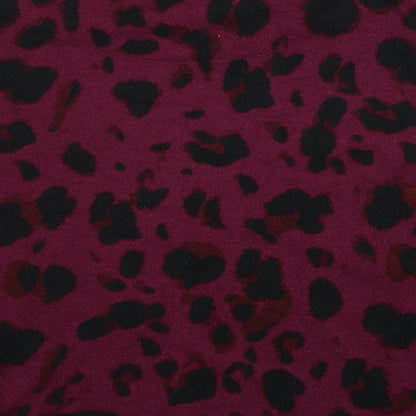 Debenhams Womens Purple Round Neck Animal Print Polyester Pullover Jumper Size 10 - Leopard Pattern