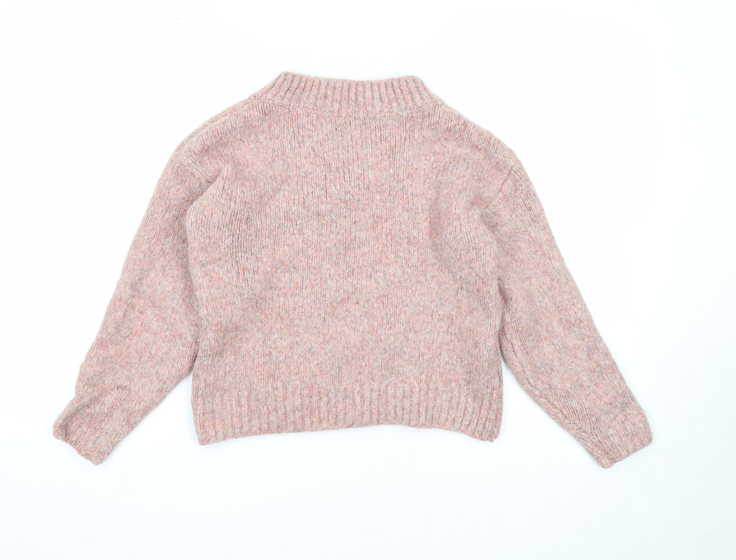 TU Womens Pink V-Neck Acrylic Pullover Jumper Size S