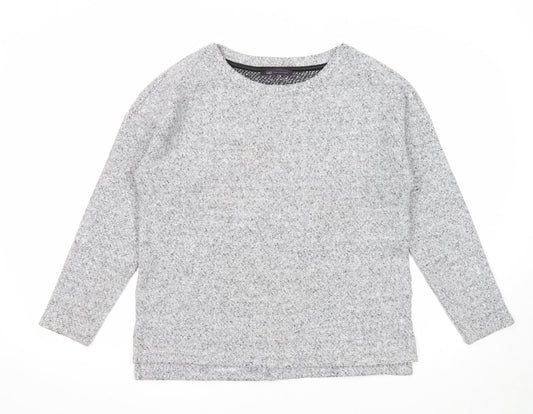 Marks and Spencer Womens Grey Round Neck Polyester Pullover Jumper Size 14