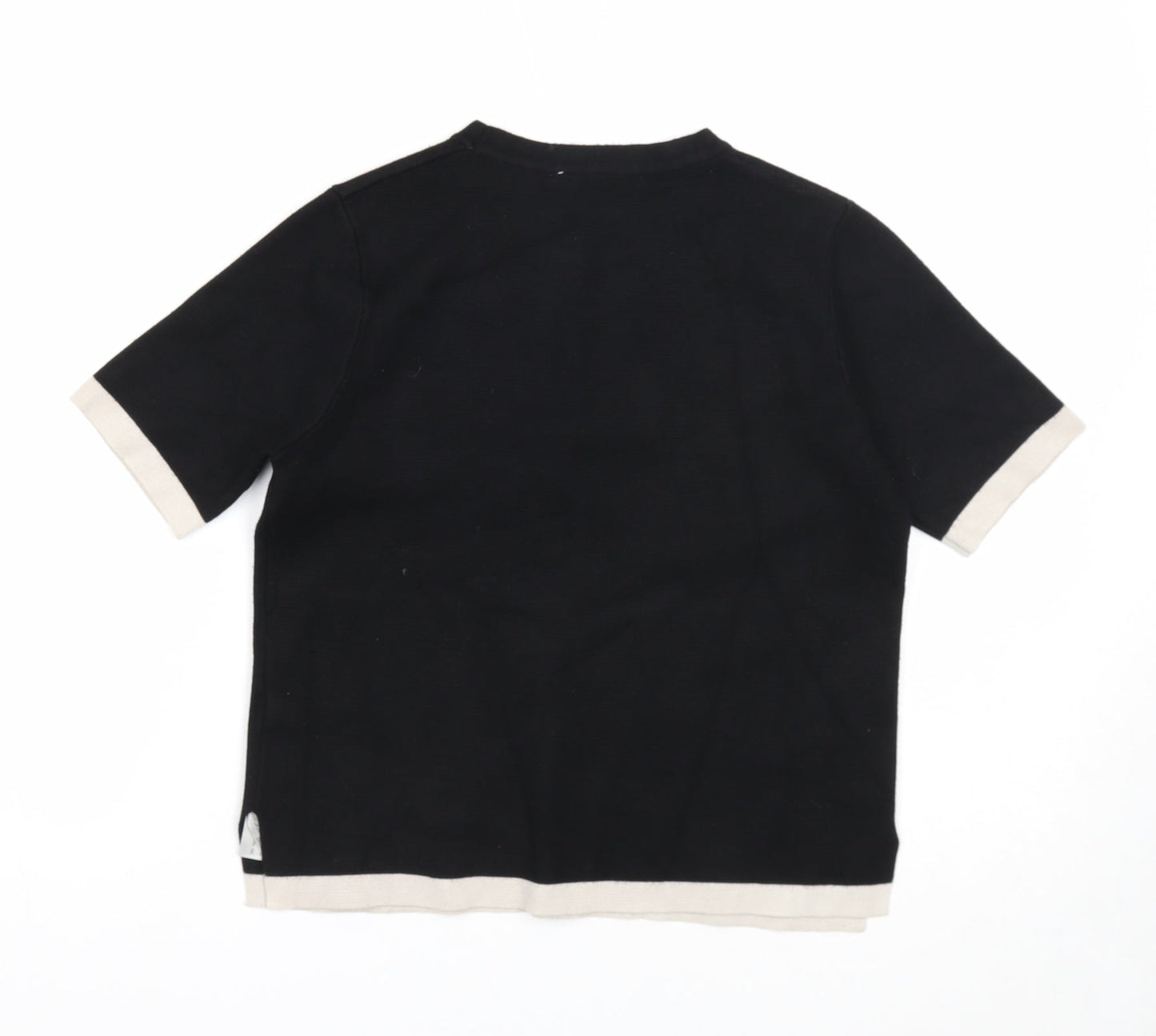 Zara Womens Black Round Neck Viscose Pullover Jumper Size S