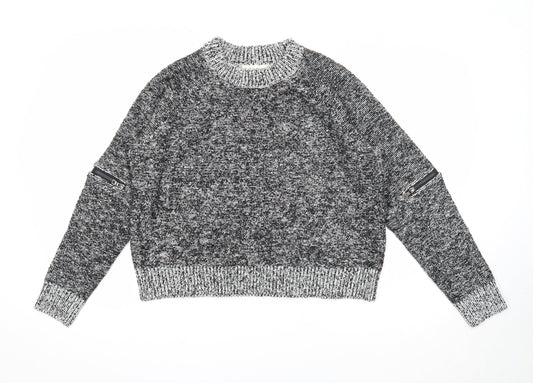 If It Were Me Mens Grey Round Neck Acrylic Pullover Jumper Size L Long Sleeve