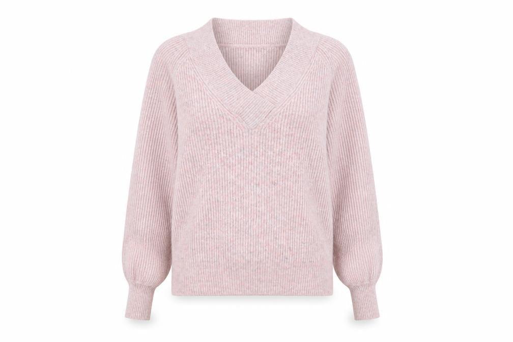 NEXT Womens Pink V-Neck Viscose Pullover Jumper Size XS