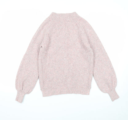 Next Womens Pink V-Neck Viscose Pullover Jumper Size XS